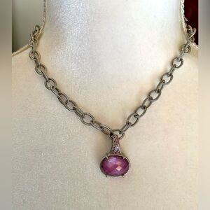JUDITH RIPKA STERLING SILVER NECKLACE (CHAIN AND PENDANT ENHANCER)